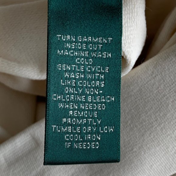 Lauren Ralph Lauren Fitness 2 Pants Women’s Large Cream Pockets Pull On Leisure - Picture 8 of 12